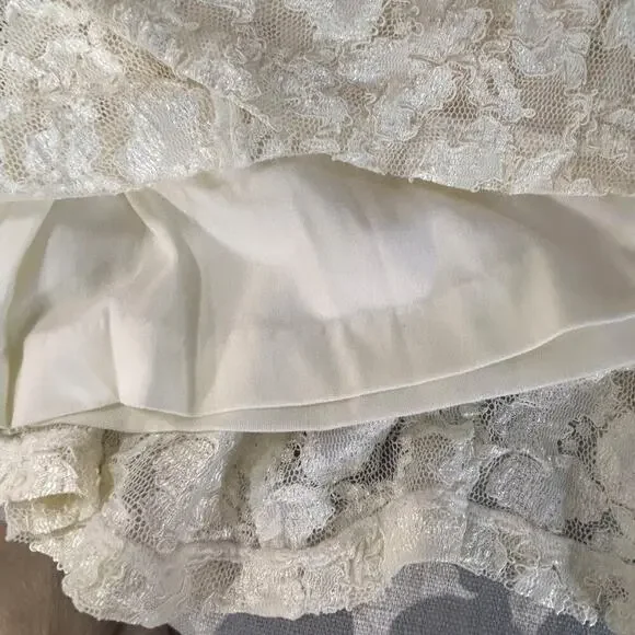 SOLD SOLD SOLD Vintage 90's Betsey Johnson LUXE Ivory Lace Slip Dress - Picture 15 of 15